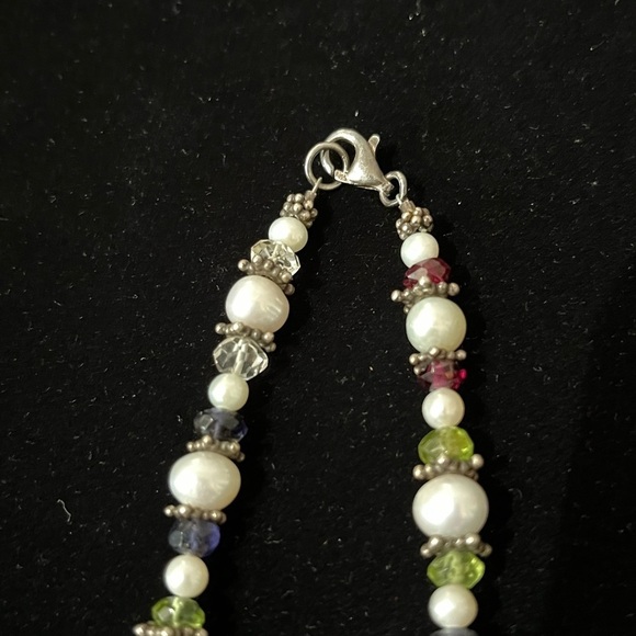 Genuine Freshwater Pearl, Garnet, Peridot, Citrine, Amethyst and SS Necklace - Picture 7 of 7